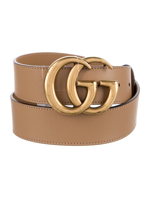 Gucci Double G Logo Leather Belt