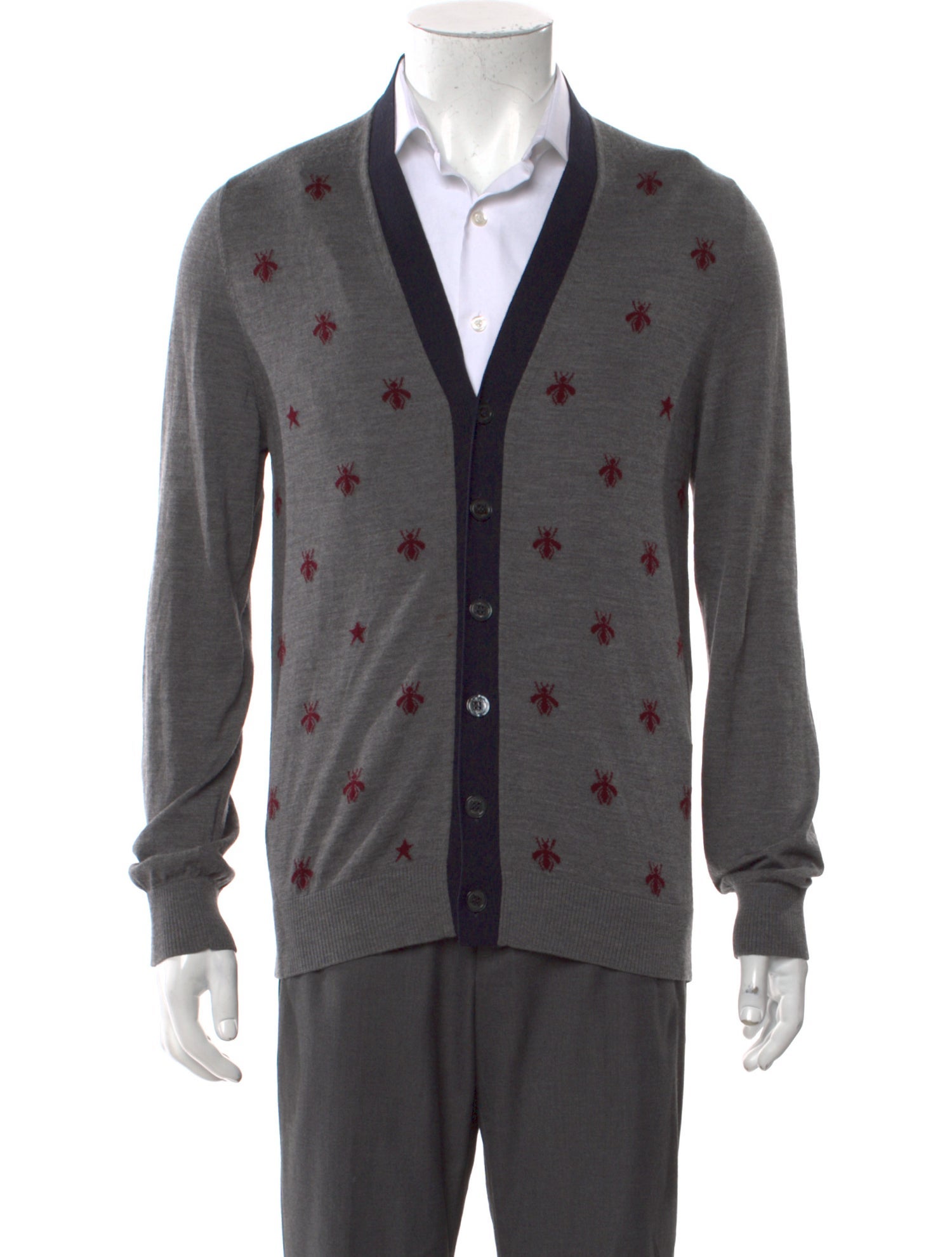 Gucci Bee Accent Wool Cardigan