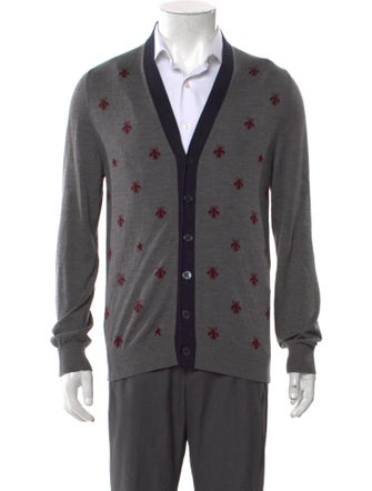 Gucci Bee Accent Wool Cardigan