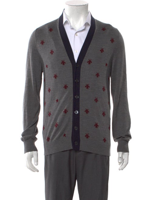 Gucci Bee Accent Wool Cardigan