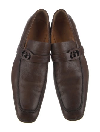 Gucci Interlocking G Logo Leather Dress Loafers