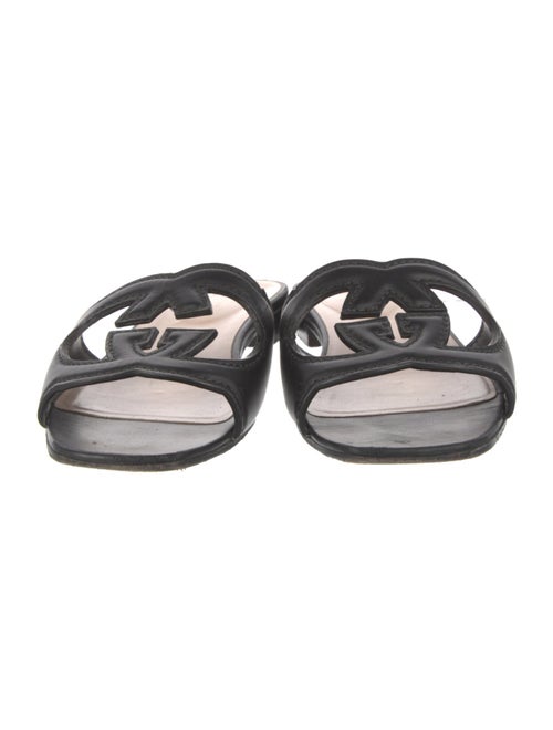 Gucci Interlocking G Logo Leather Slides