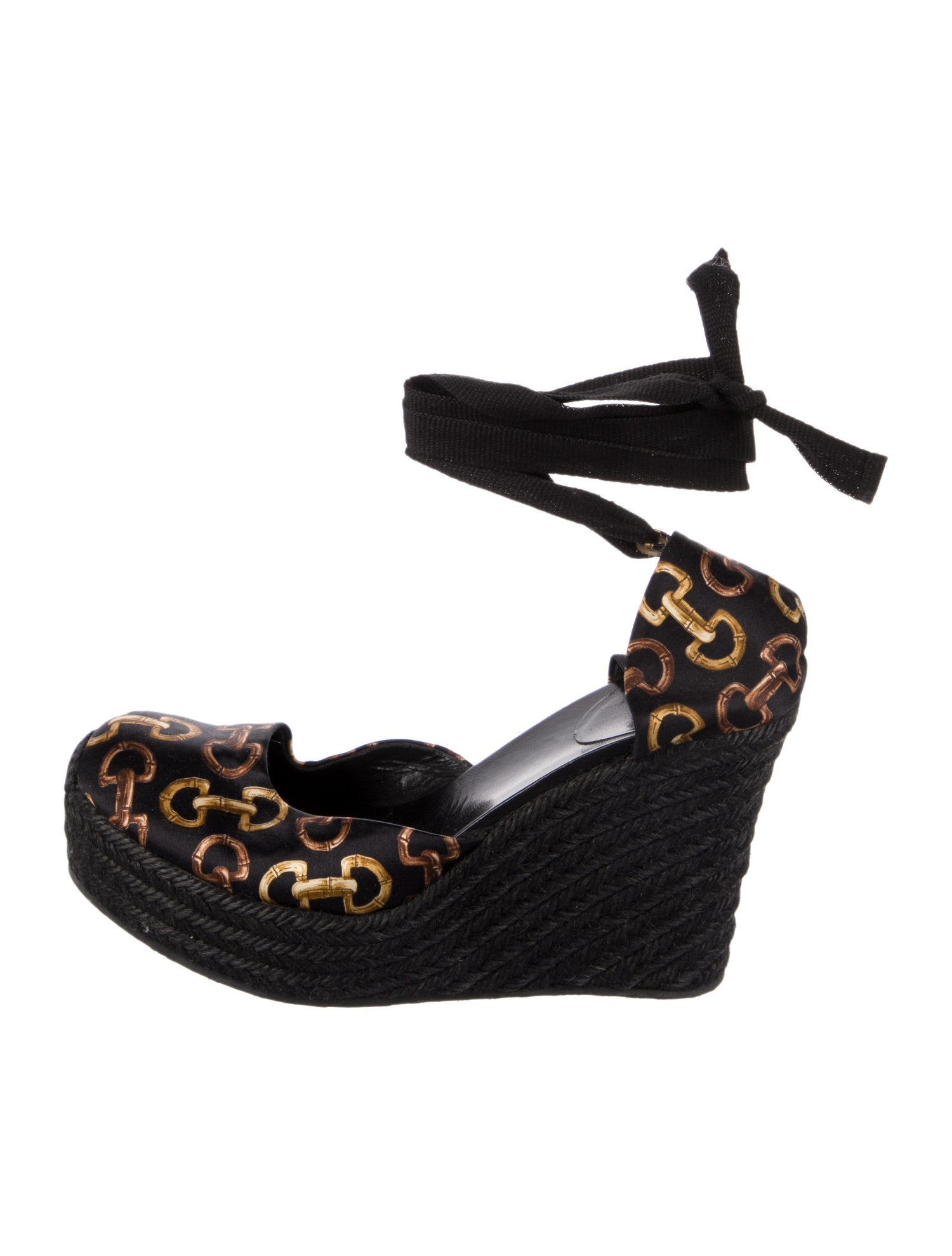 Gucci Horsebit Accent Satin Pumps