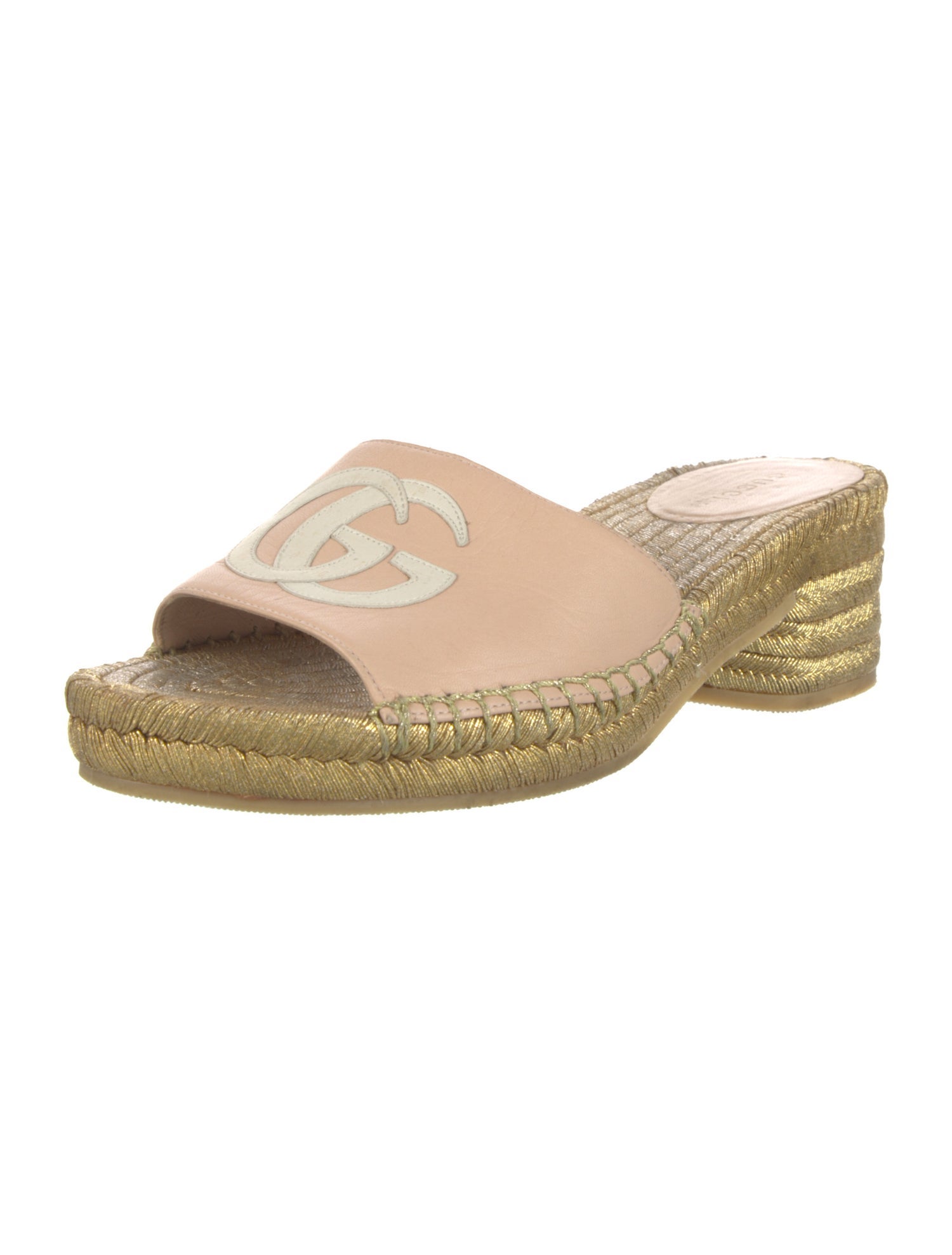 Gucci Double G Logo Leather Espadrilles