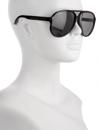 Gucci Web Accent Aviator Sunglasses