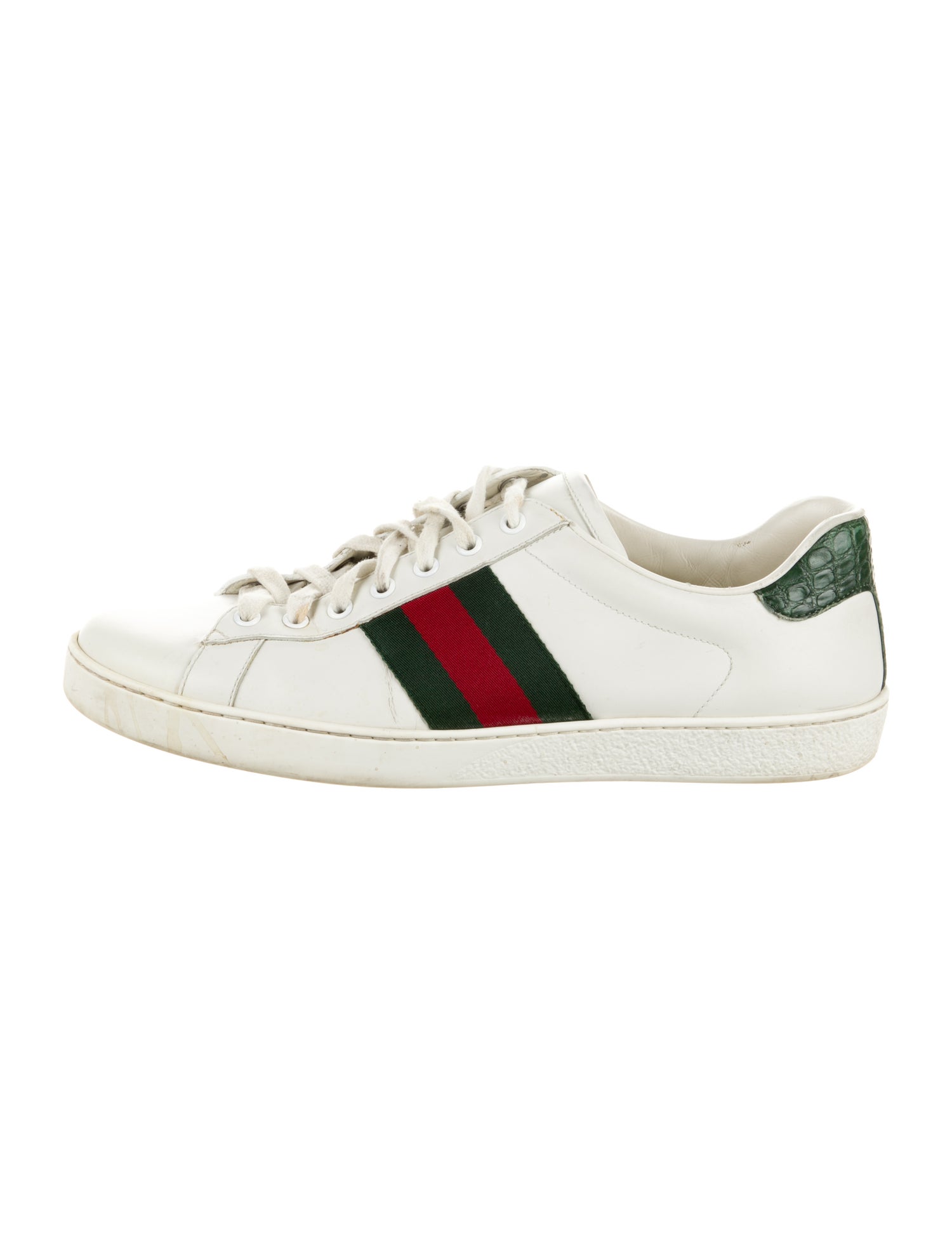 Gucci Web Accent Leather Sneakers