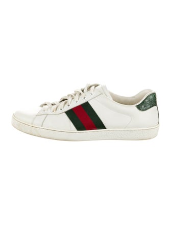 Gucci Web Accent Leather Sneakers