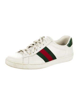 Gucci Web Accent Leather Sneakers