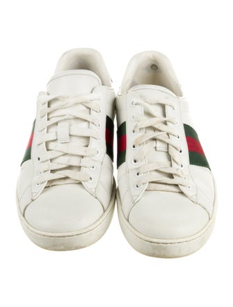 Gucci Web Accent Leather Sneakers