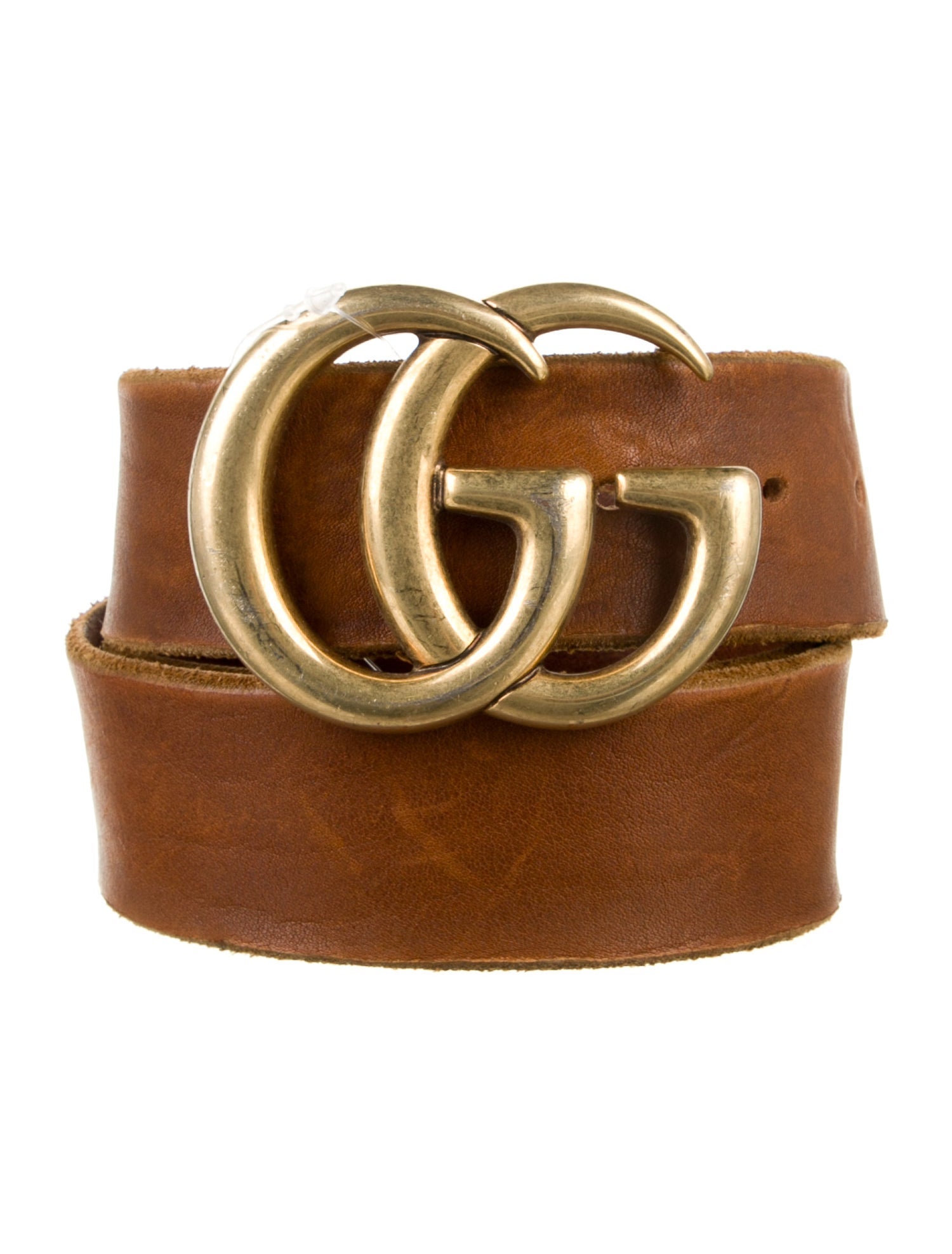 Gucci Double G Logo Leather Belt