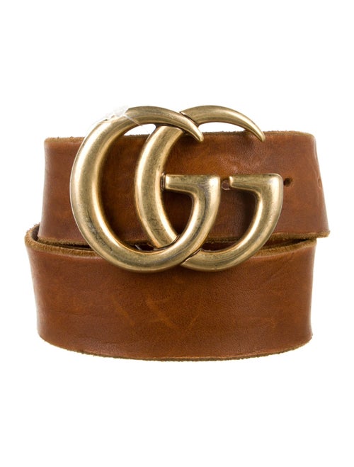 Gucci Double G Logo Leather Belt