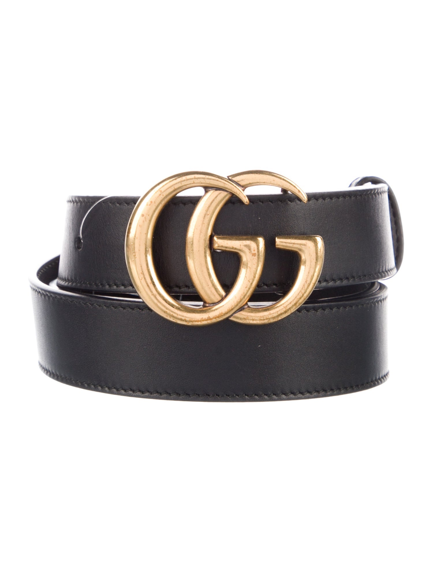 Gucci Double G Logo Skinny Belt