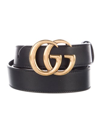 Gucci Double G Logo Skinny Belt