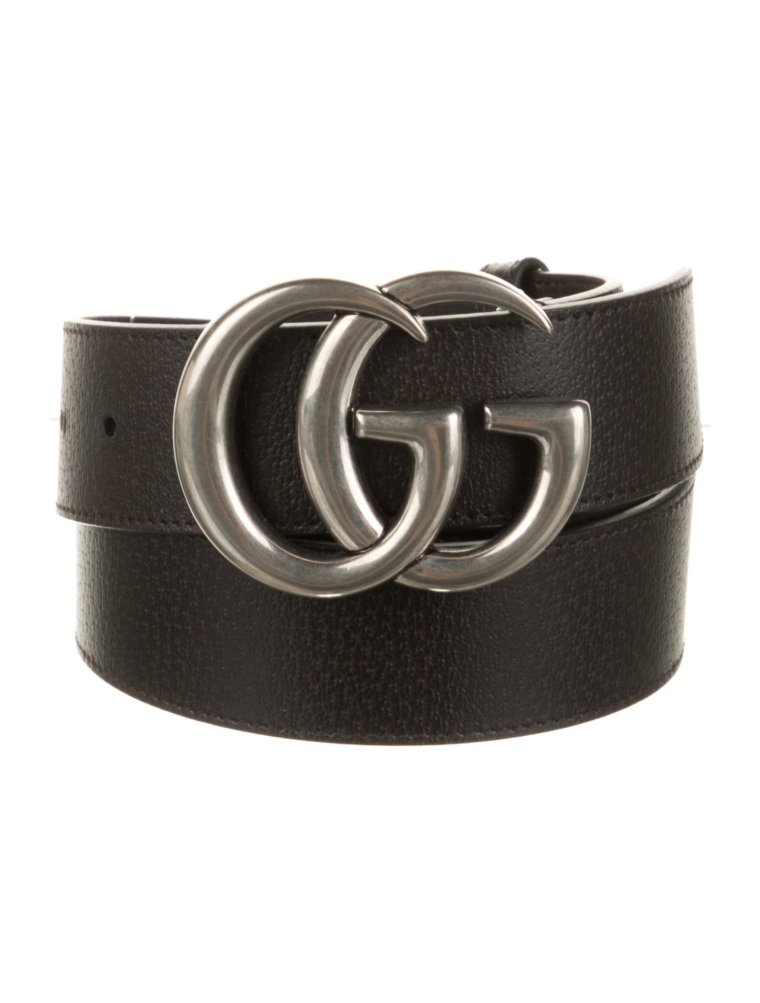 Gucci Double G Logo Leather Waist Belt