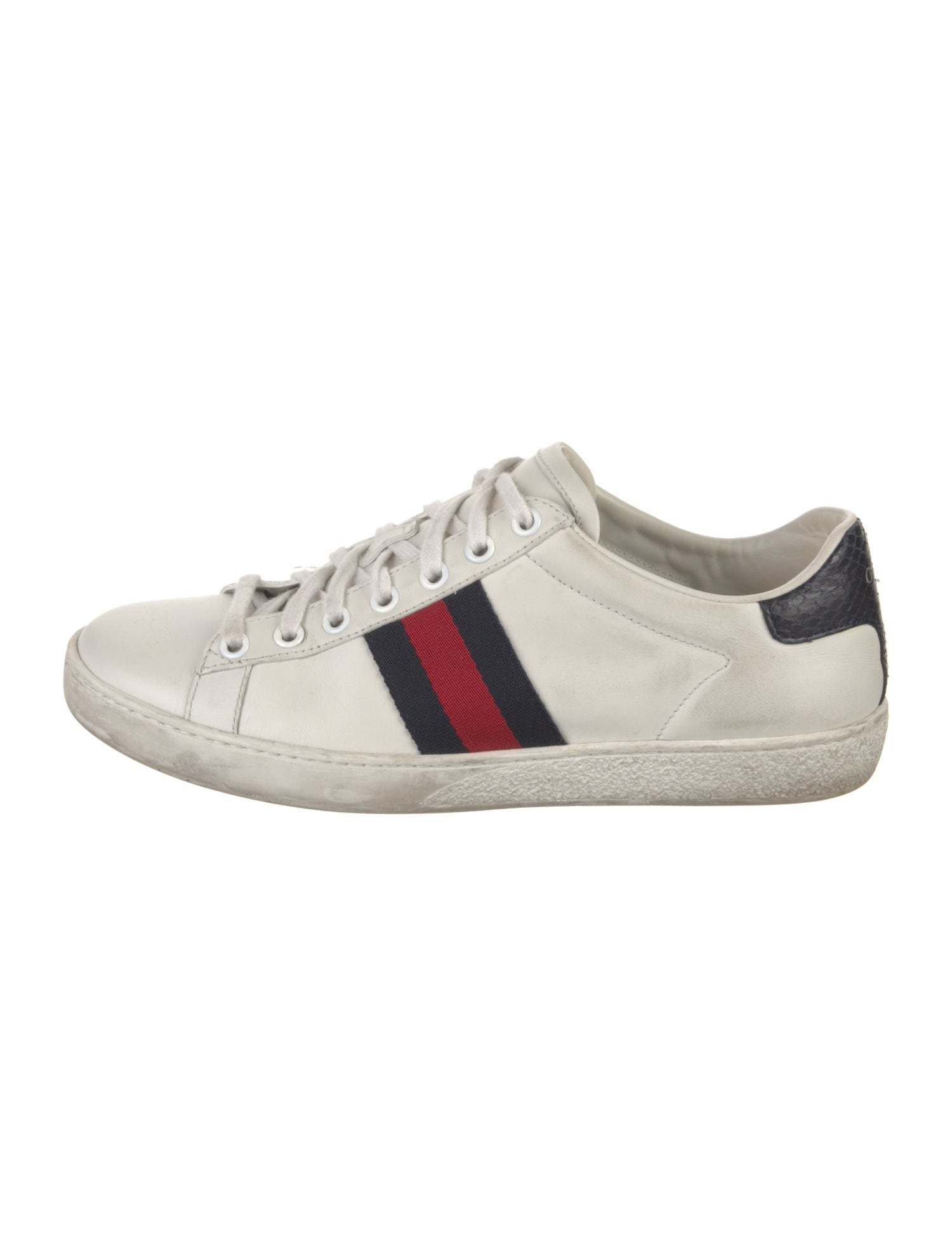 Gucci Web Accent Leather Sneakers