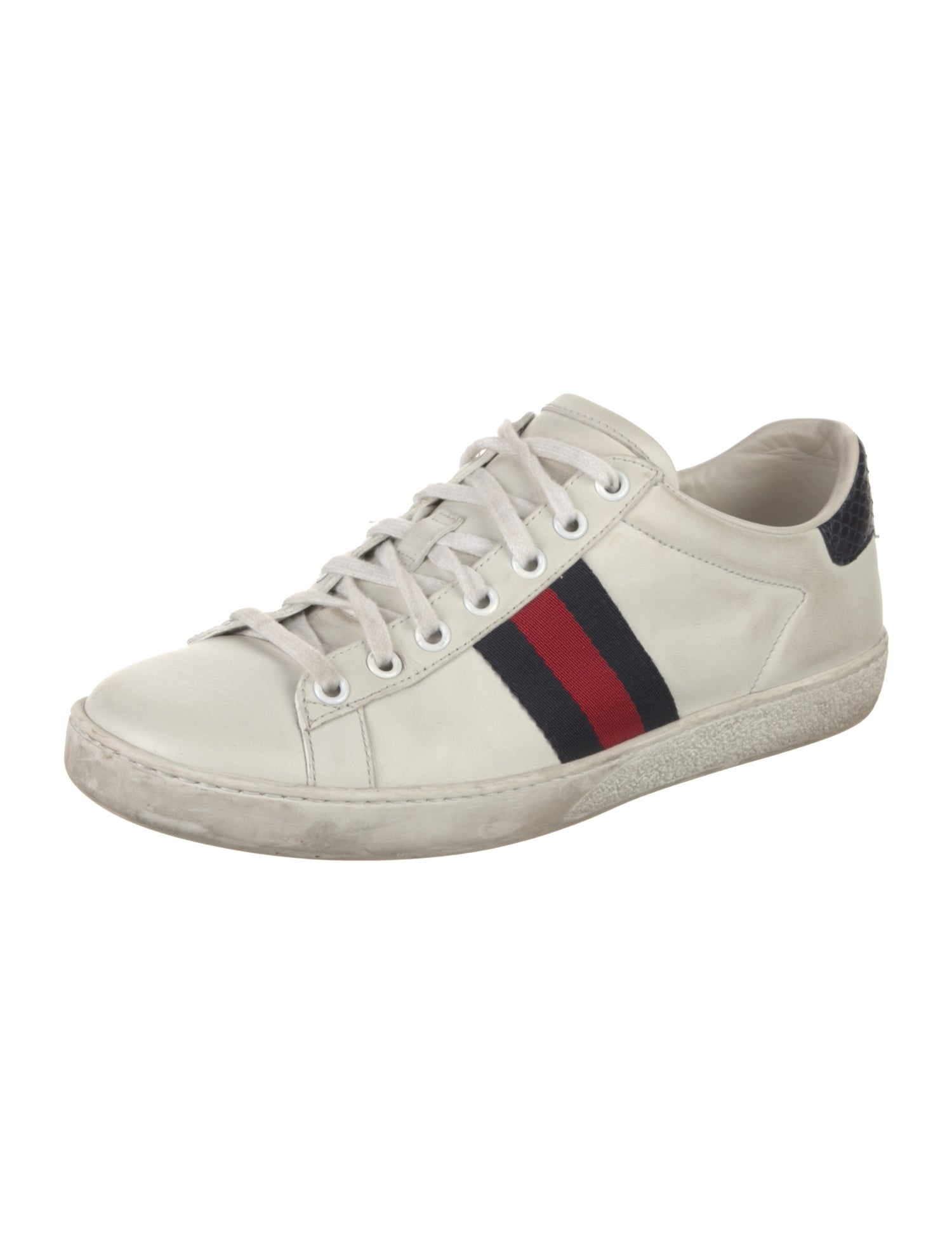 Gucci Web Accent Leather Sneakers