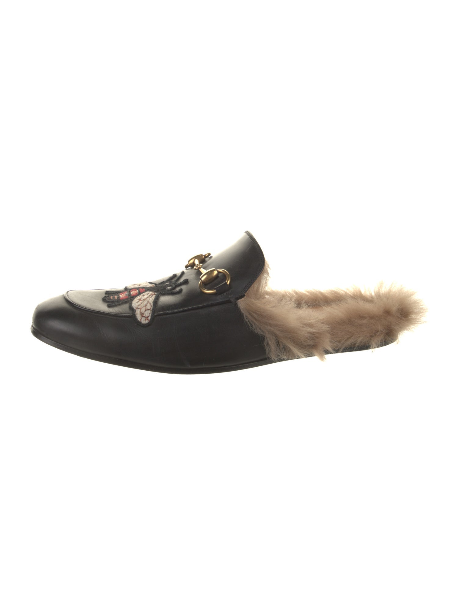 Gucci Horsebit Accent Leather Slippers