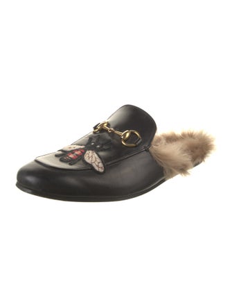Gucci Horsebit Accent Leather Slippers