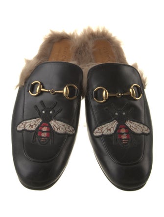 Gucci Horsebit Accent Leather Slippers