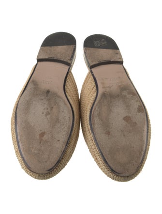 Gucci Horsebit Accent Raffia Mules