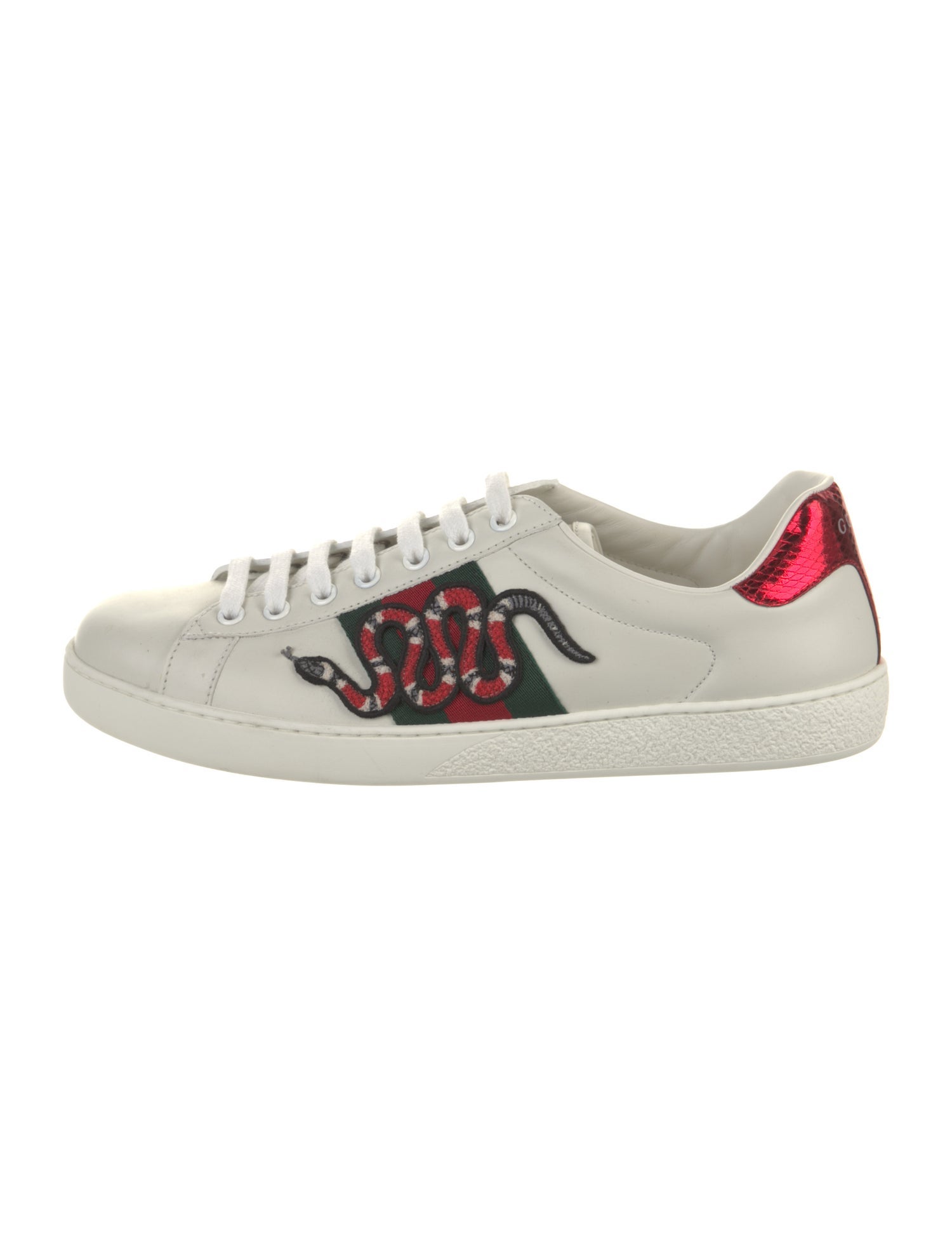 Gucci Web Accent Leather Sneakers