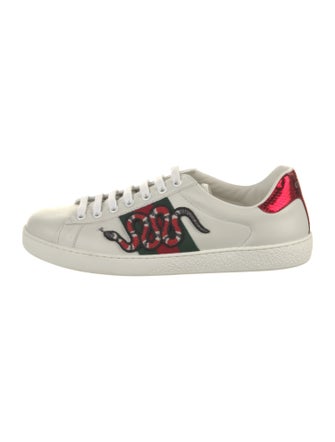 Gucci Web Accent Leather Sneakers