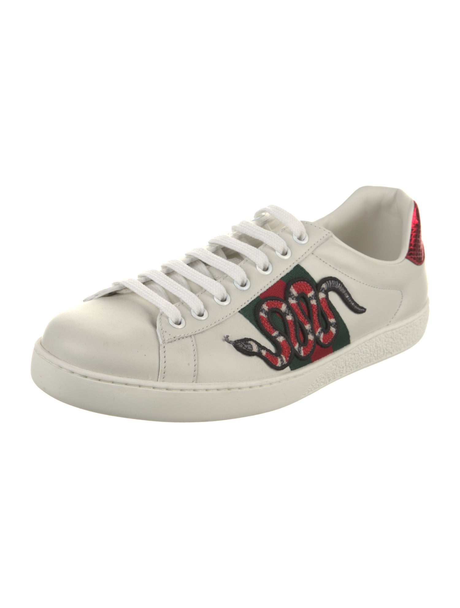 Gucci Web Accent Leather Sneakers