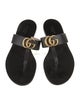 Gucci Double G Logo Leather Slippers