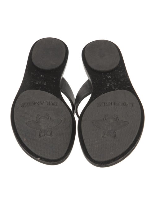 Gucci Double G Logo Leather Slippers