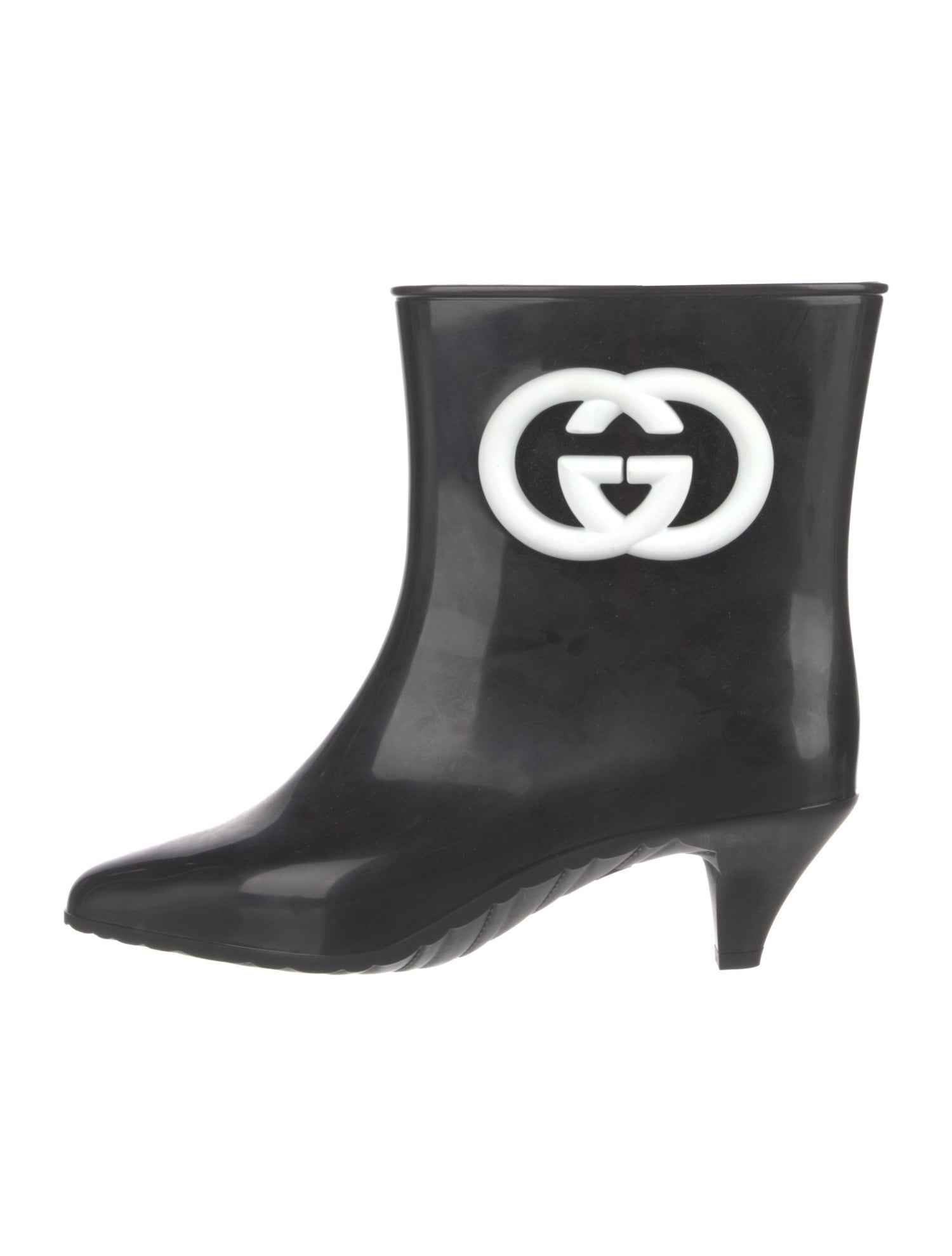 Gucci Interlocking G Logo Rubber Rain Boots w/ Tags