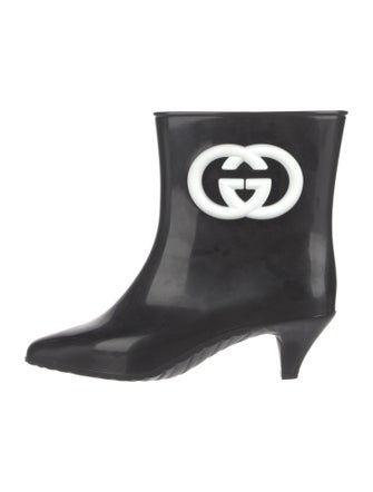Gucci Interlocking G Logo Rubber Rain Boots w/ Tags