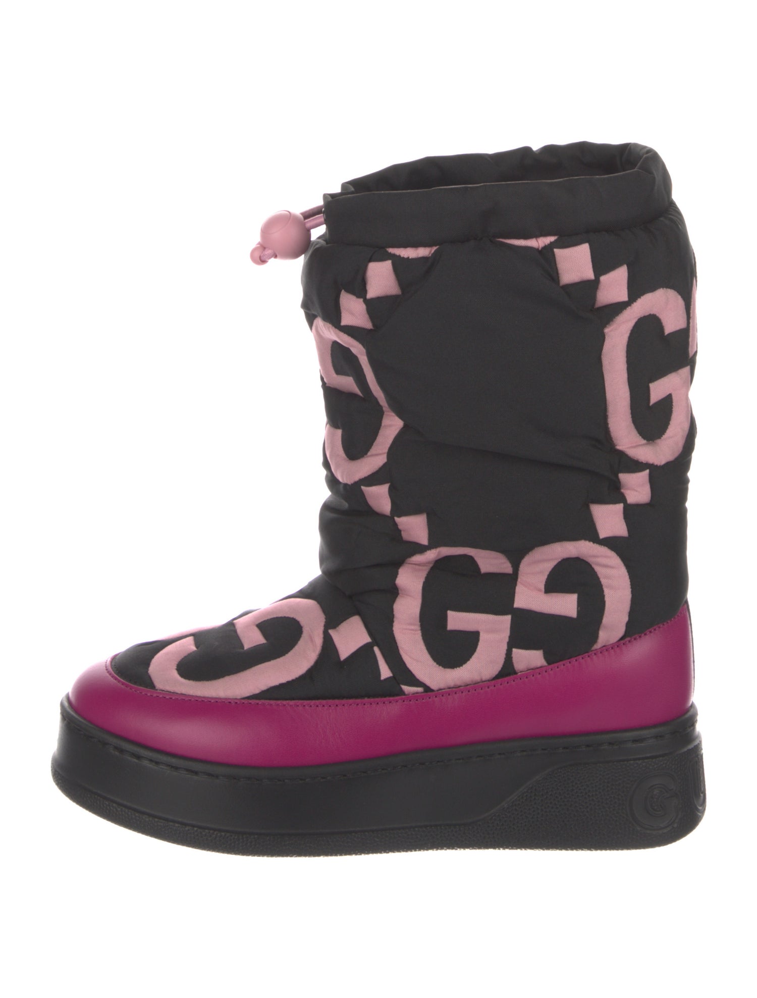 Gucci GG Logo Nylon Lace-Up Boots