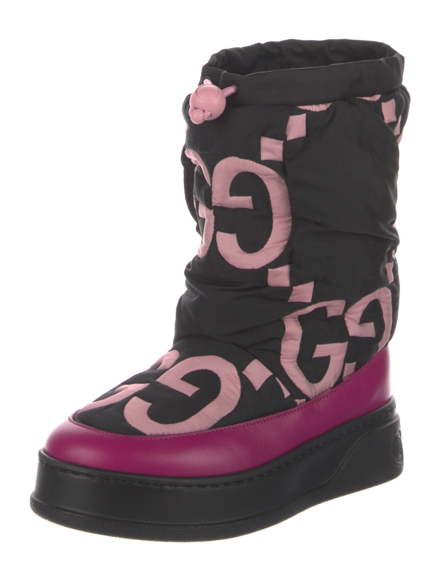 Gucci GG Logo Nylon Lace-Up Boots