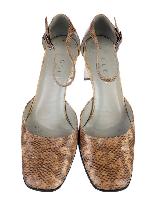 Gucci Python Animal Print D'Orsay Pumps