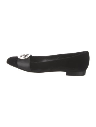 Gucci Web Accent Velvet Ballet Flats