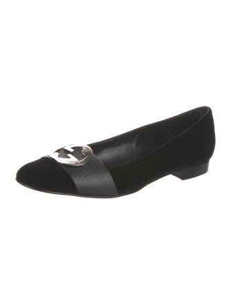 Gucci Web Accent Velvet Ballet Flats