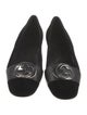 Gucci Web Accent Velvet Ballet Flats