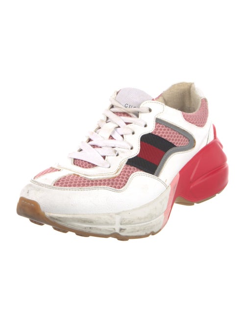 Gucci Sylvie Web Accent Leather Chunky Sneakers