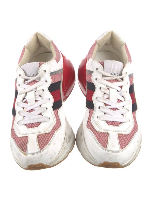 Gucci Sylvie Web Accent Leather Chunky Sneakers