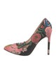 Gucci Floral Print Embroidered Accent Pumps