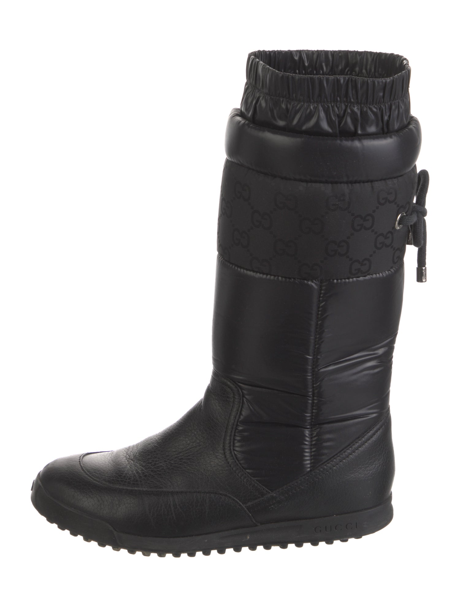 Gucci GG Nylon Leather Sock Boots