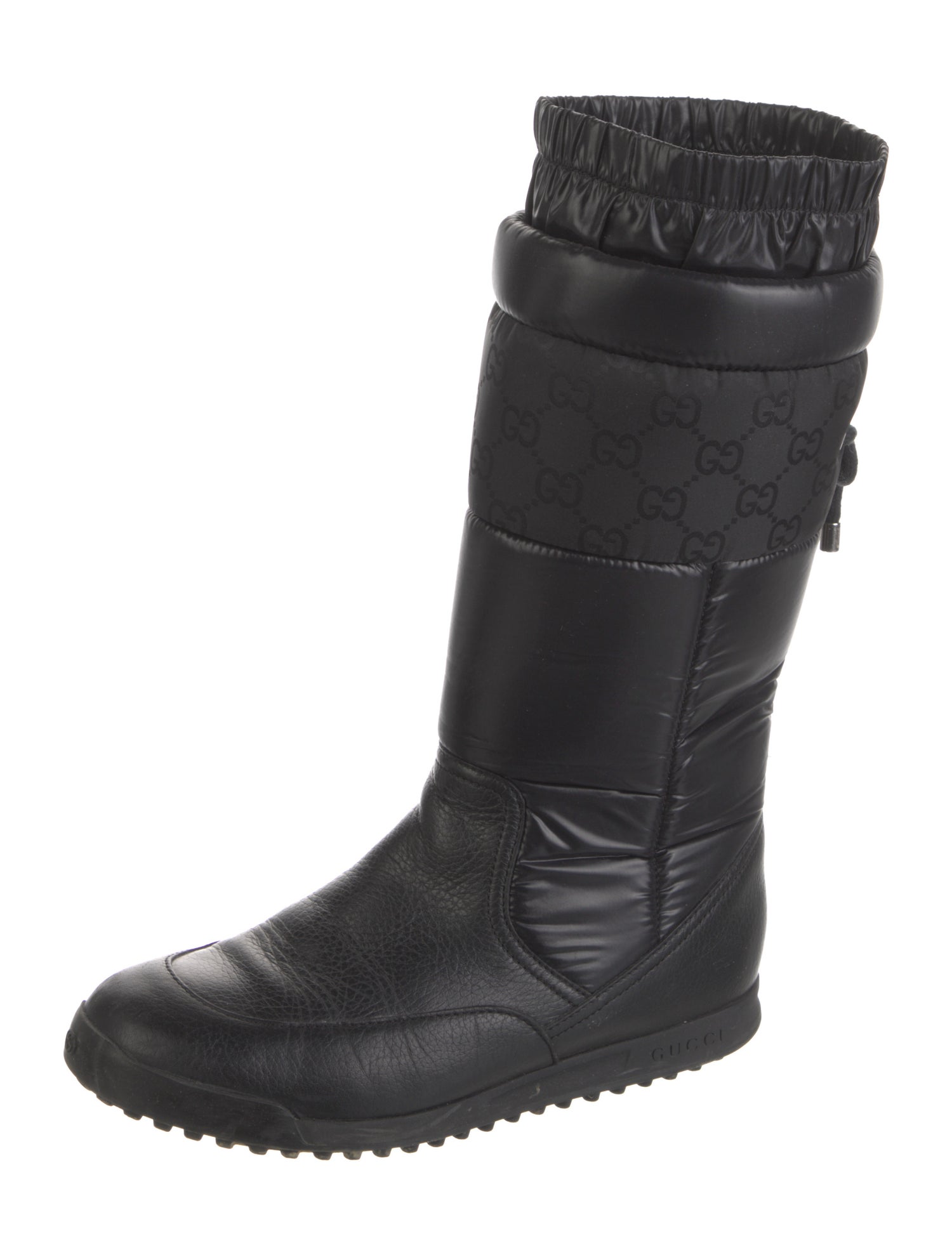 Gucci GG Nylon Leather Sock Boots