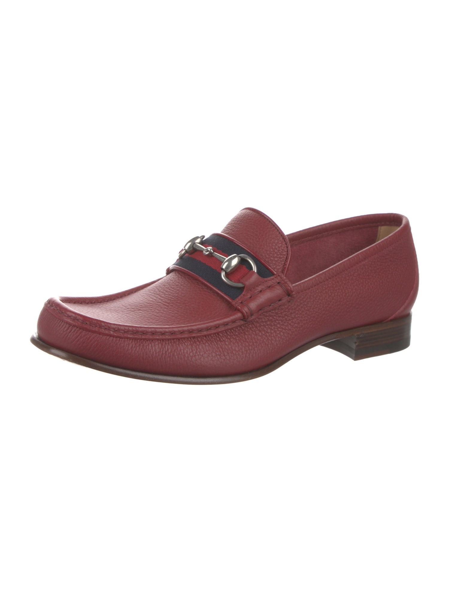 Gucci Web Accent Leather Dress Loafers