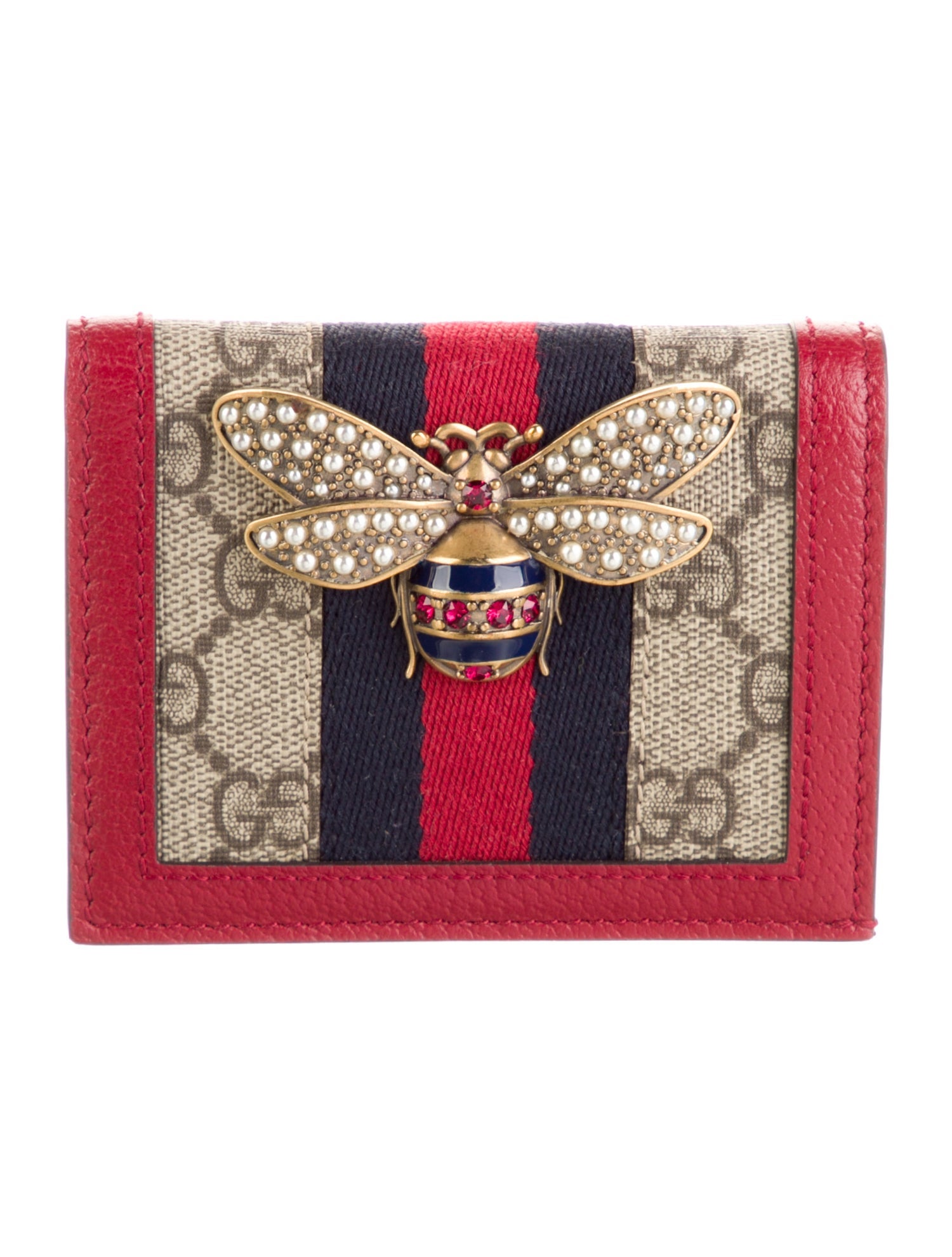 Gucci Queen Margaret Card Case GG Supreme Compact Wallet
