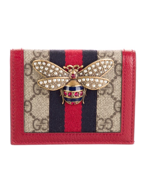 Gucci Queen Margaret Card Case GG Supreme Compact Wallet