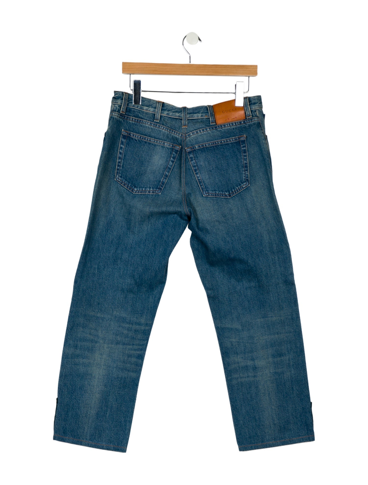 Gucci Web Accent Straight-Leg Jeans