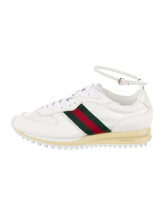 Gucci Web Accent Leather Sneakers