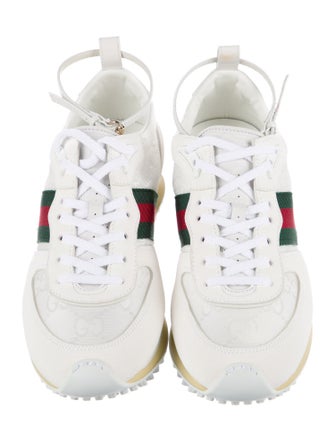 Gucci Web Accent Leather Sneakers