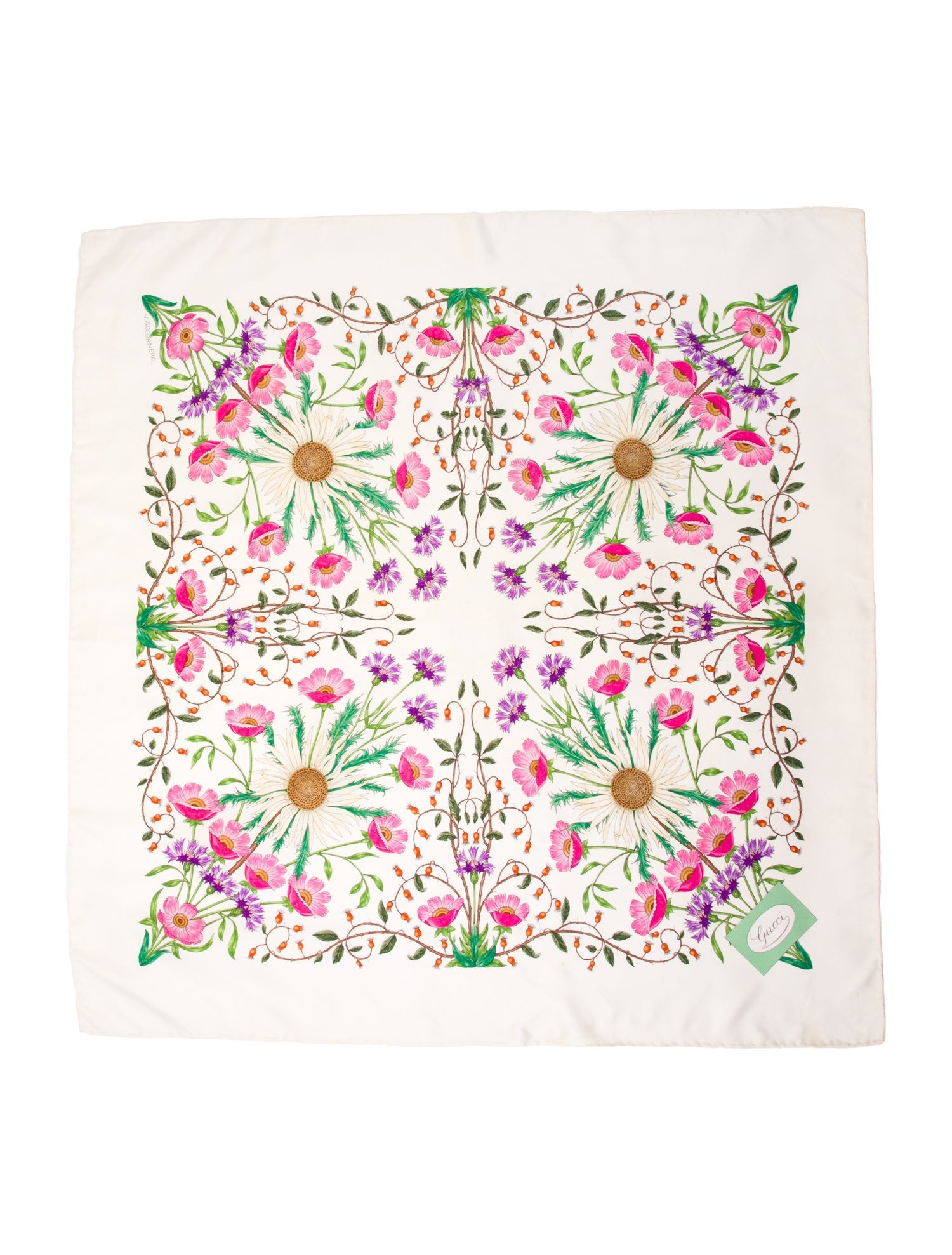 Gucci Silk Blooms Print Scarf