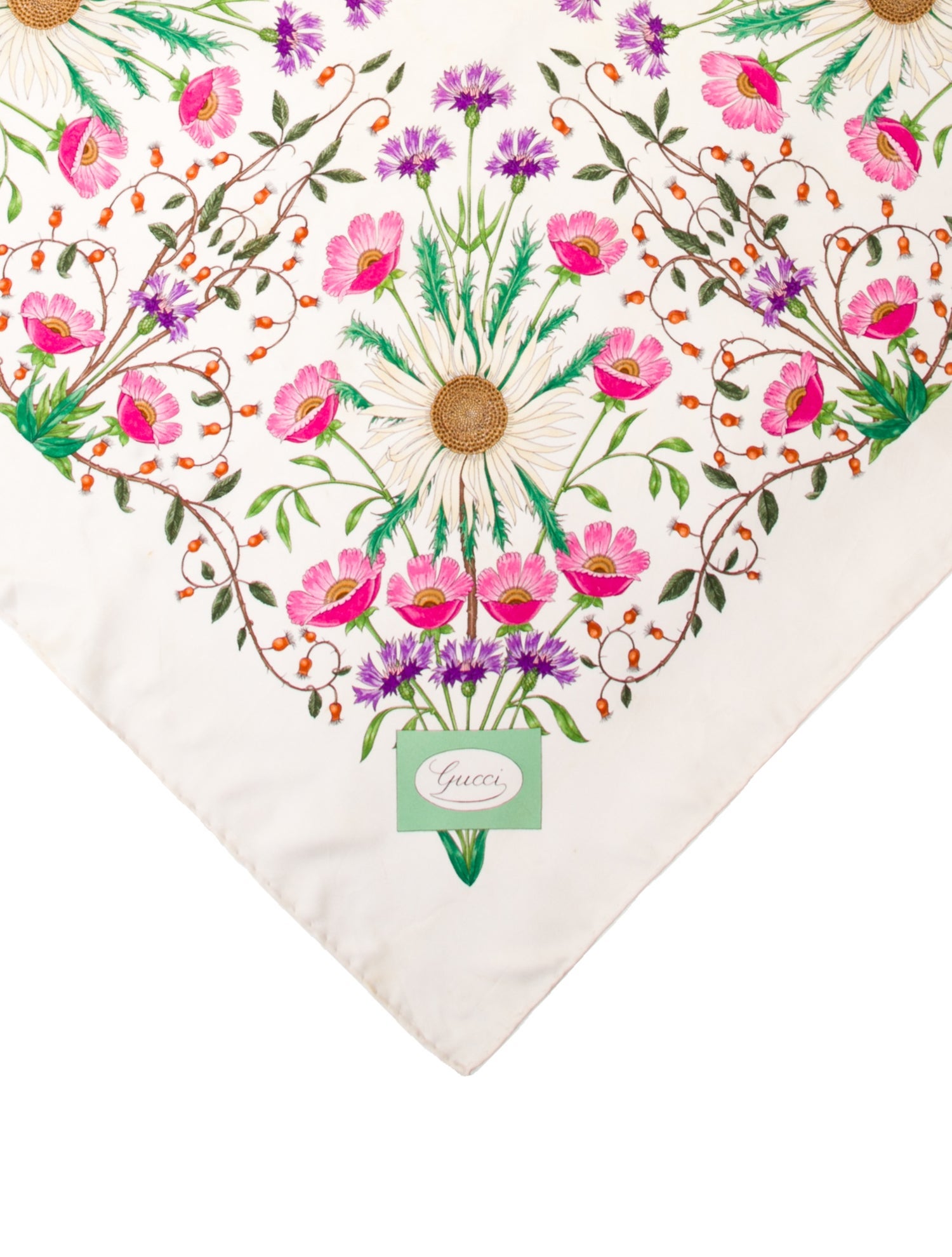 Gucci Silk Blooms Print Scarf
